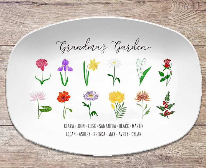 Personalised Mum's Garden Plate
