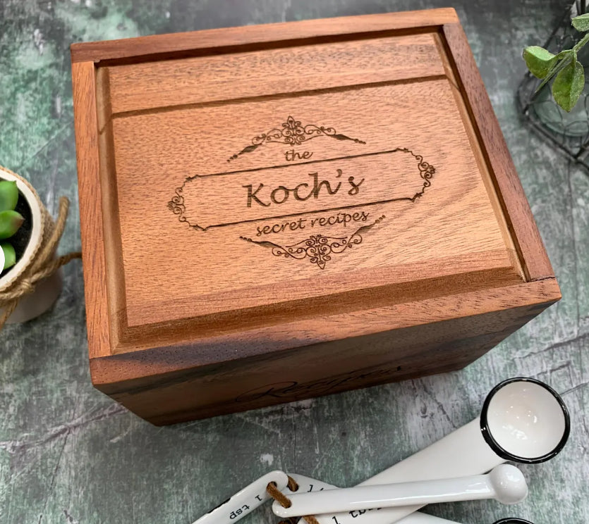 Personalised Wooden Recipe Box