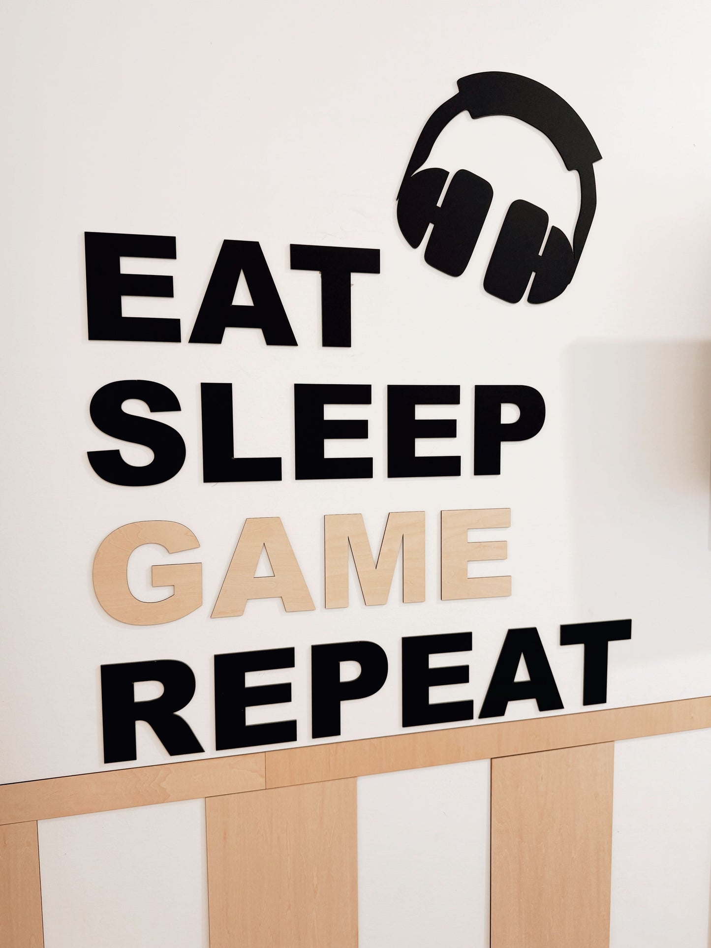 Eat Sleep Game Repeat Wall Sign