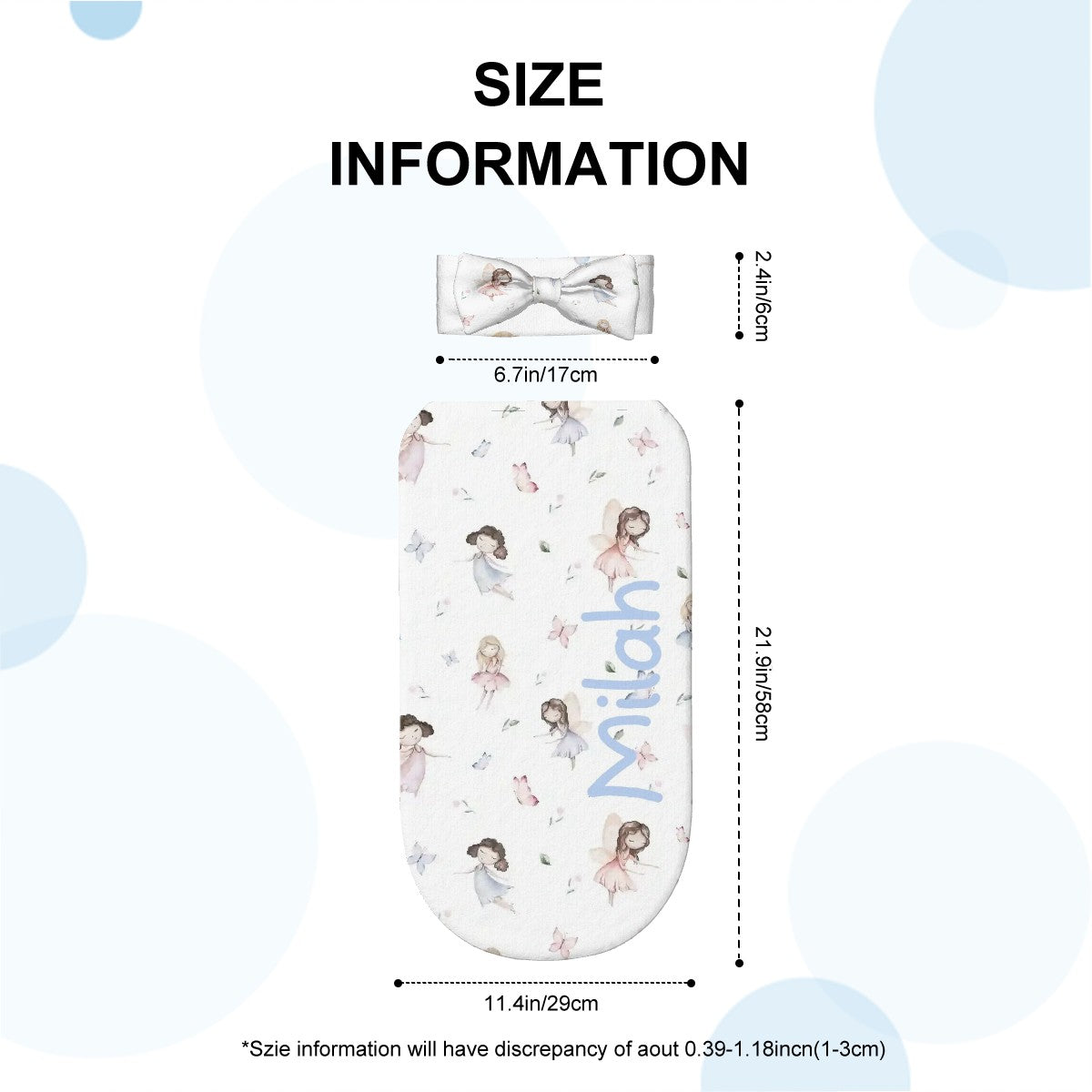 Personalised Baby Swaddle & Headband Set - Fairy