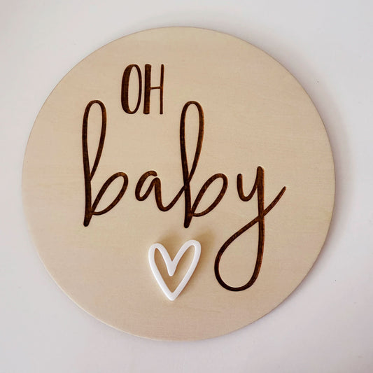 oh baby heart birth annoucement