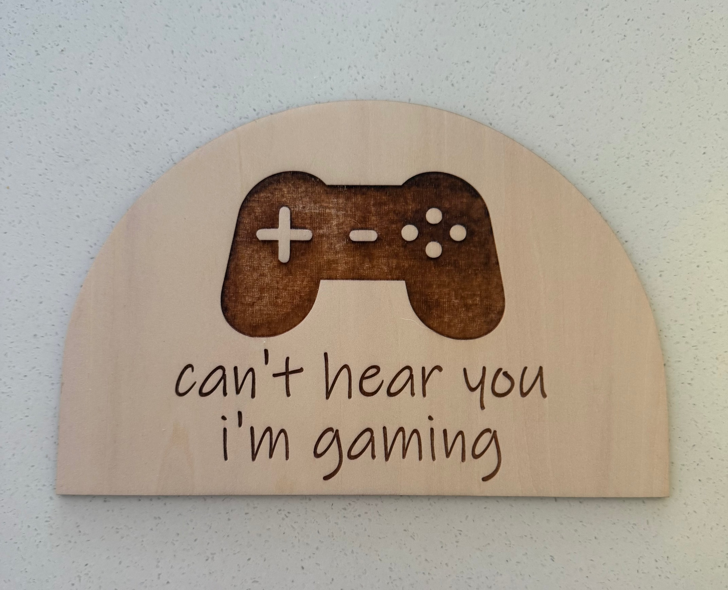 can't hear you i'm gaming sign