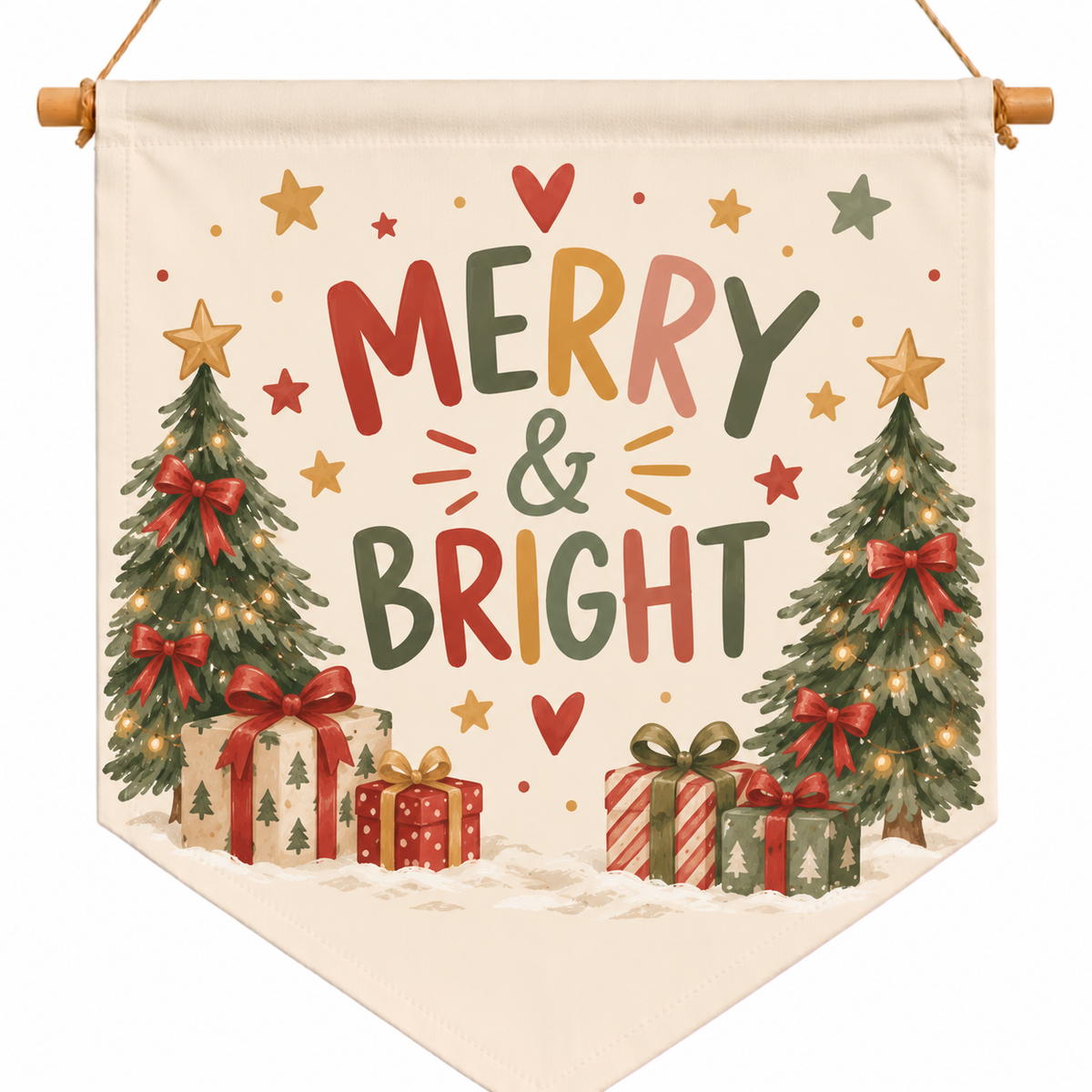 Merry & Bright flag