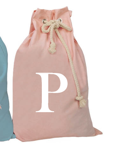 Blush Canvas Santa Sack with P