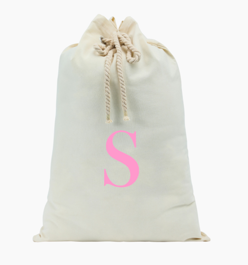 Cream Canvas Santa Sack with S