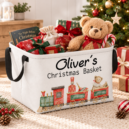 Personalised Christmas Storage Basket - Christmas Train