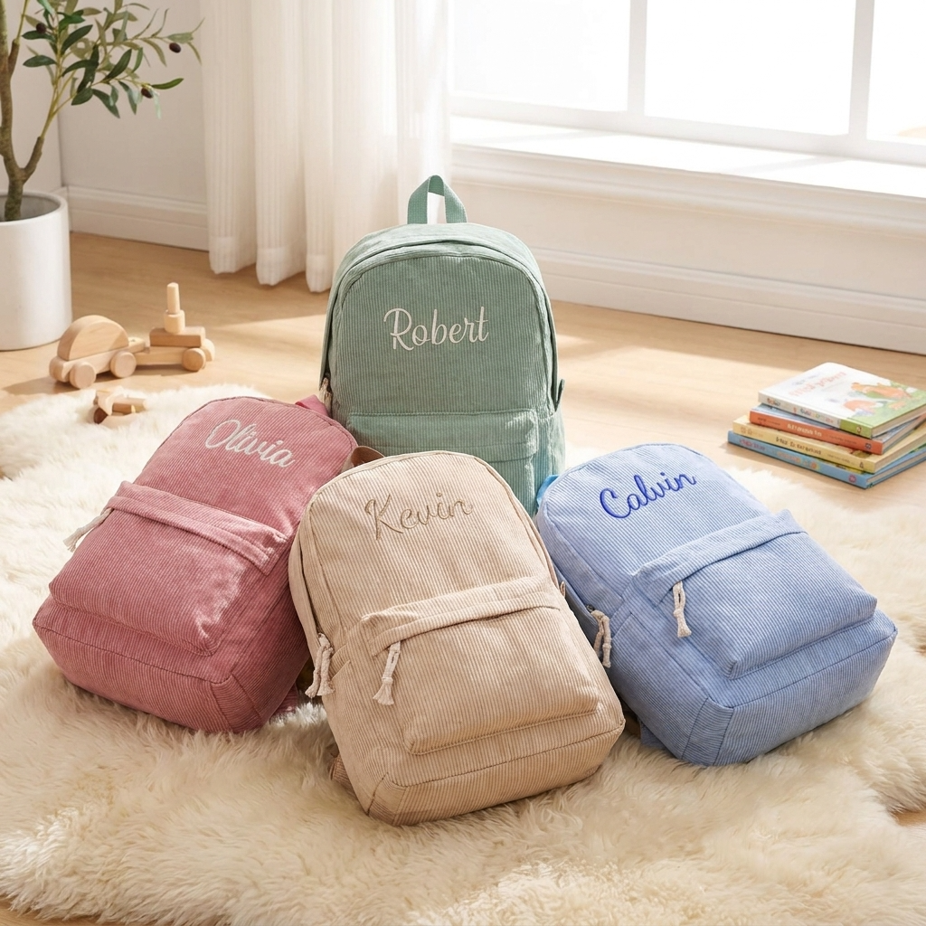 Personalised Corduroy Kids Backpack