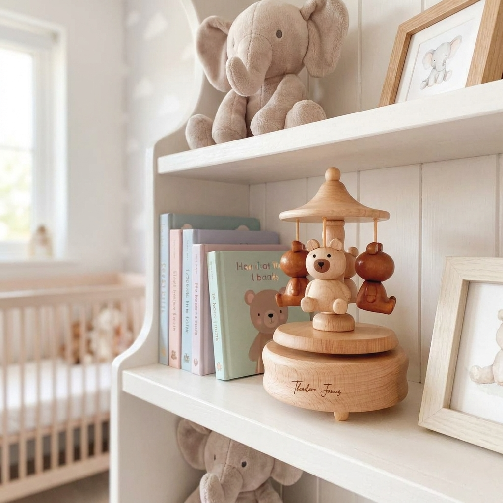 Teddy Bear Wooden Music Box