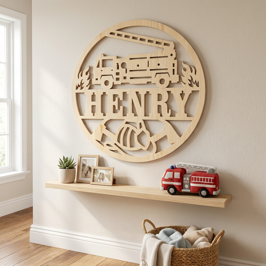 Fire Truck Name Sign