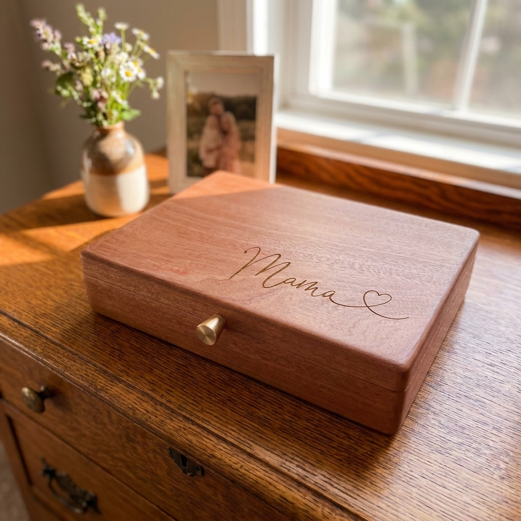 Personalised Wooden Jewellery Box - Heart