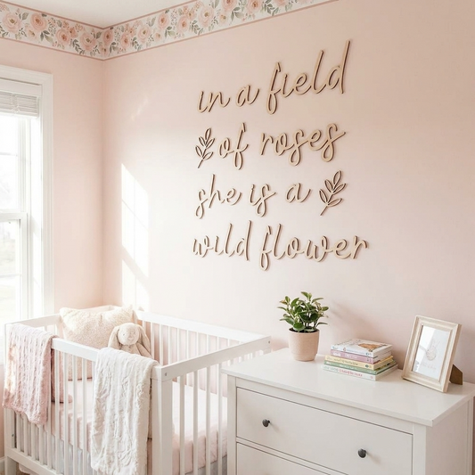 in a field of roses she is a wildflower wall plaque LARGE