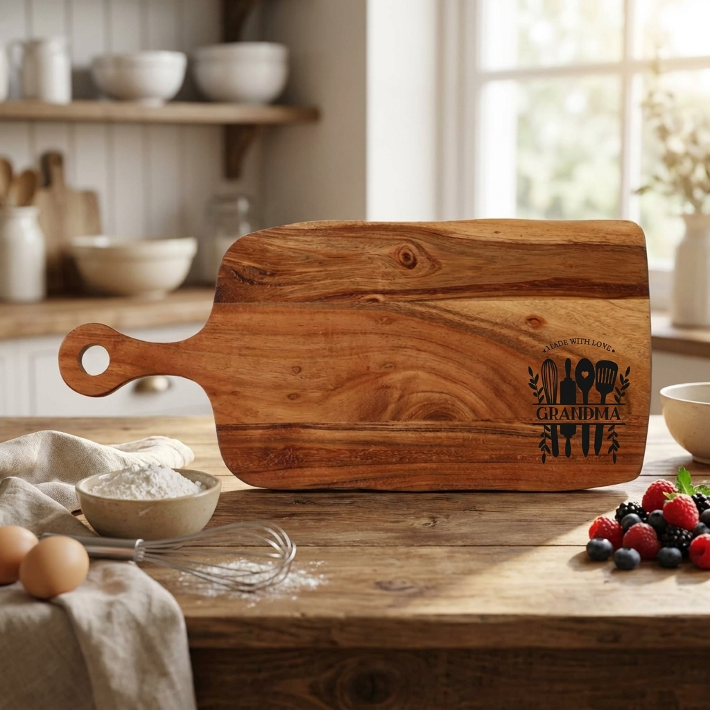 Personalised Made with Love Serving Board