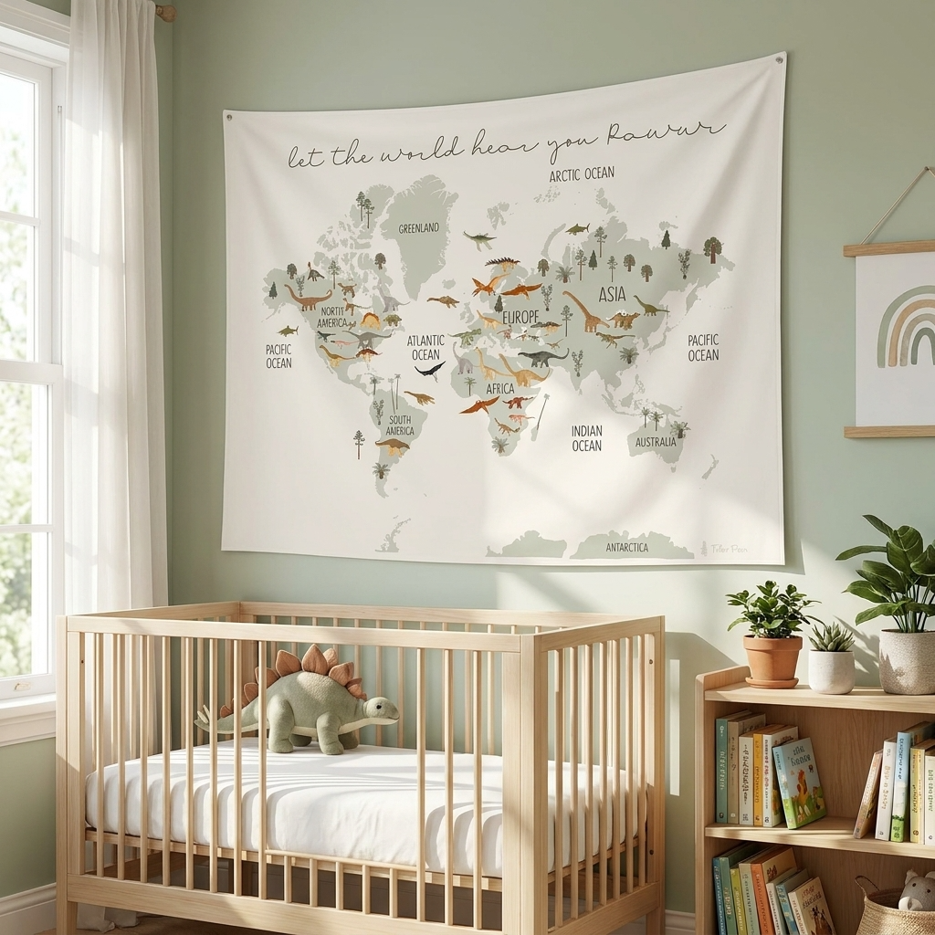 World Dinos Canvas Wall Hang