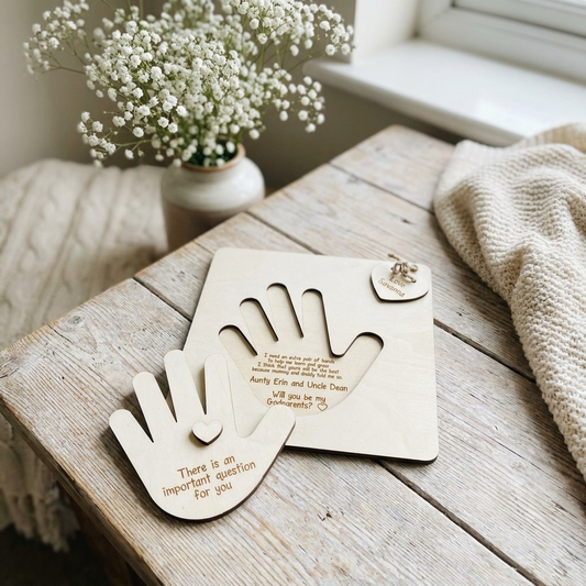Little Hand Godparent Invitation
