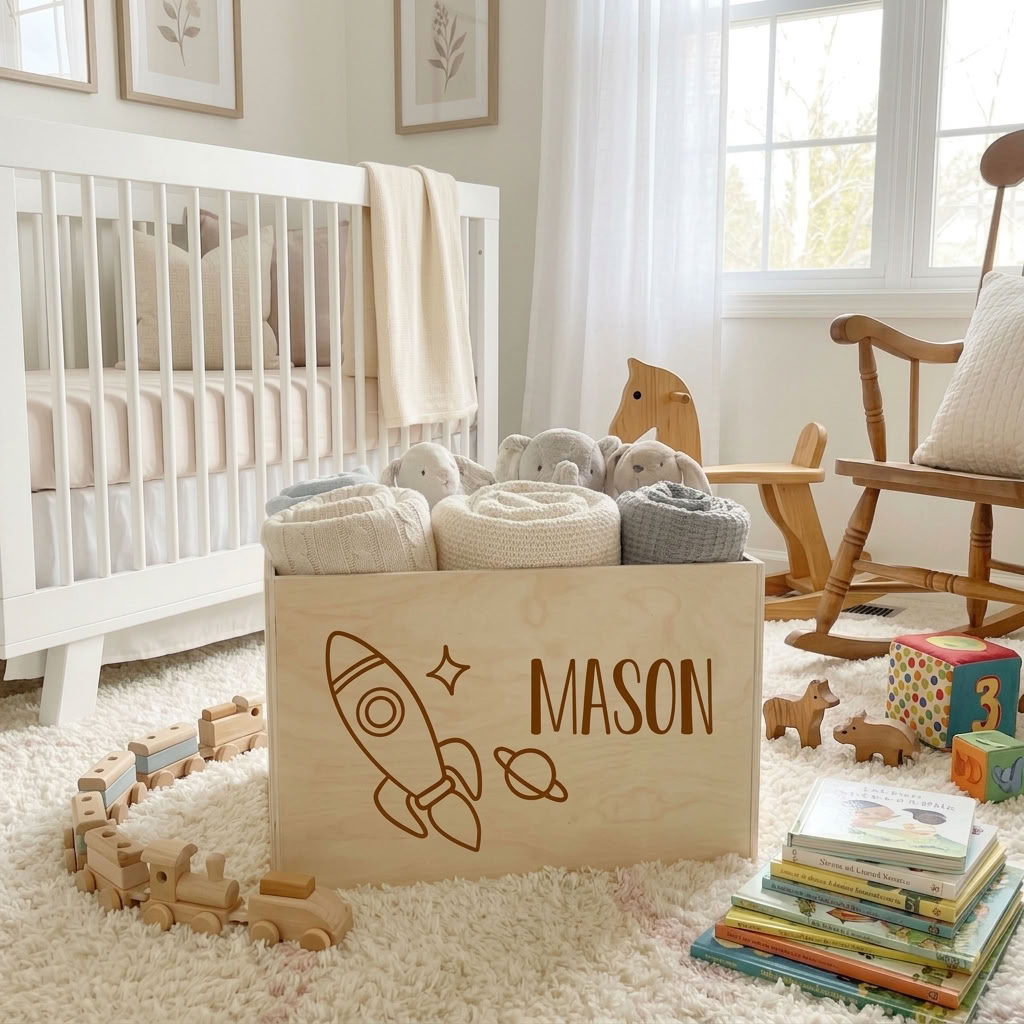 Personalised Wooden Toy Box - Multiple Designs to choose from
