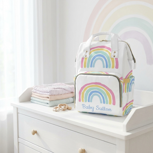 Personalised Diaper Bag - Rainbow