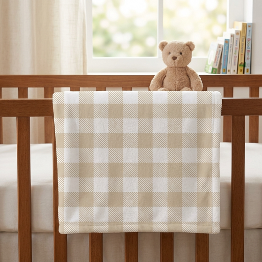 Blanket - Tan Gingham Non PERSONALISED