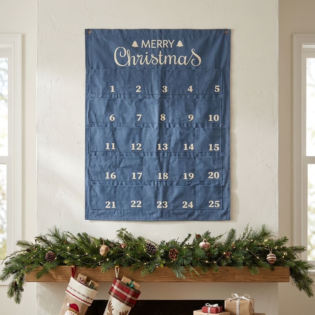 Merry Christmas Advent Calendar Navy