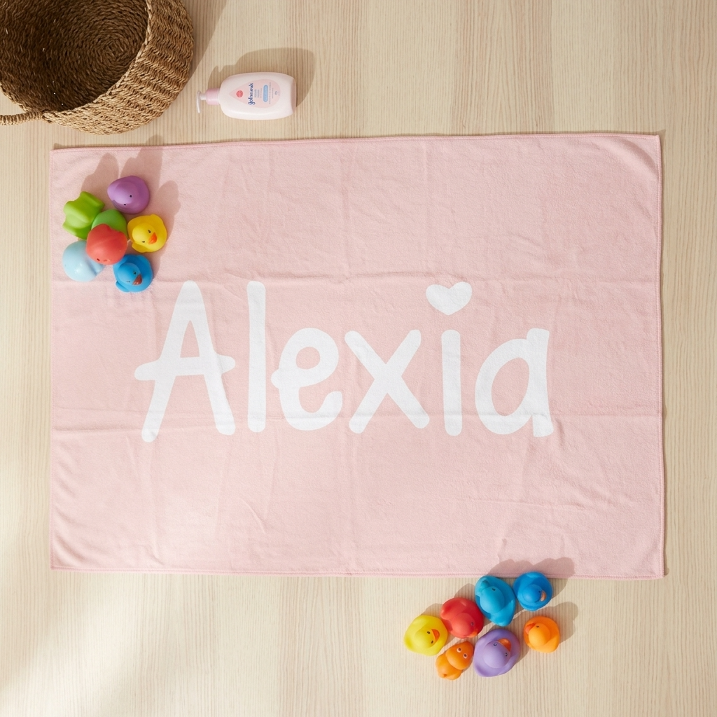 Pink Towel with name Alexia