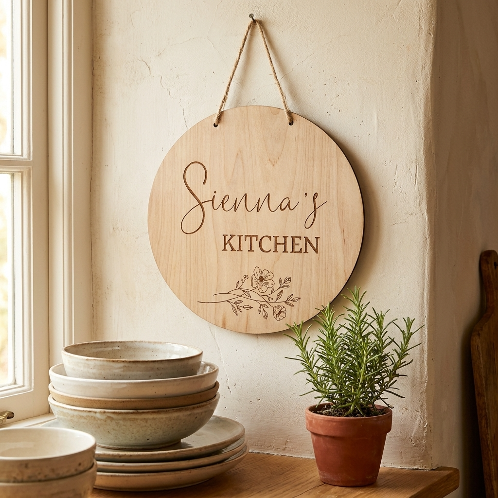 Floral Kitchen Sign