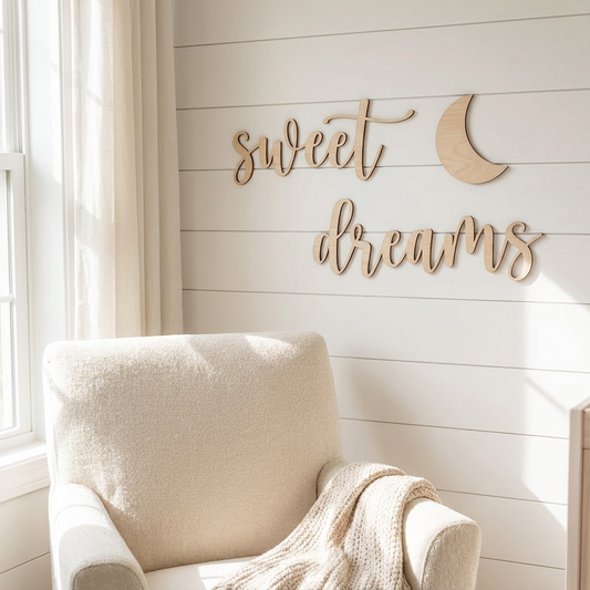 sweet dreams + moon Decal wall plaque