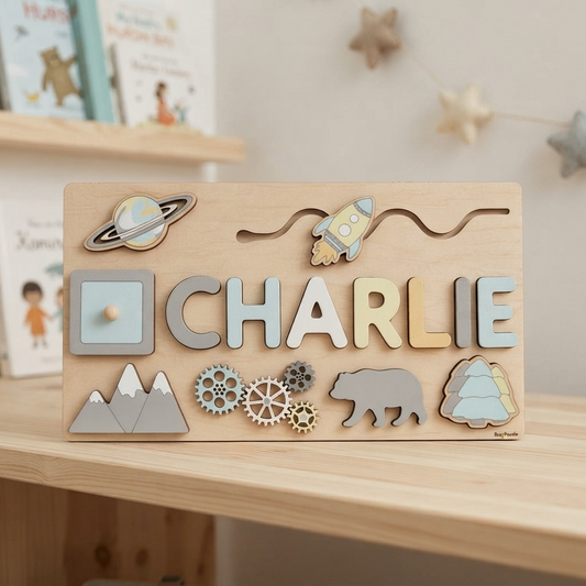 Personalised Montessori Wooden Name Board