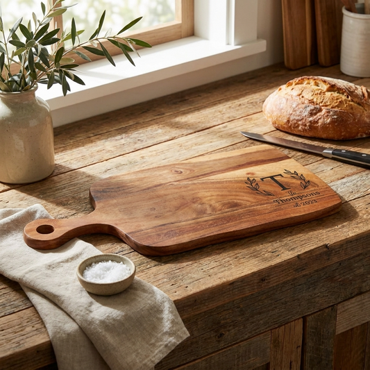 Personalised Family Name Monogram Serving Board
