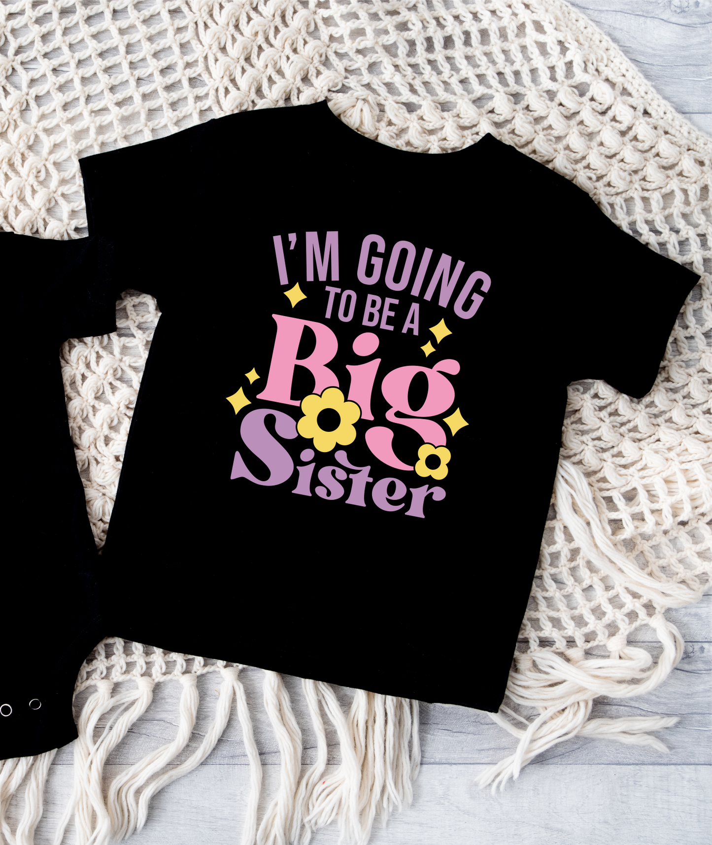 I'm going to be a Big Sister Black Tshirt - 2T