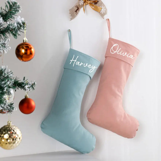 Personalised Canvas Stockings - Navy - Timber Tinkers