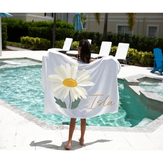 Personalised Kids Towel - Daisy - Timber Tinkers