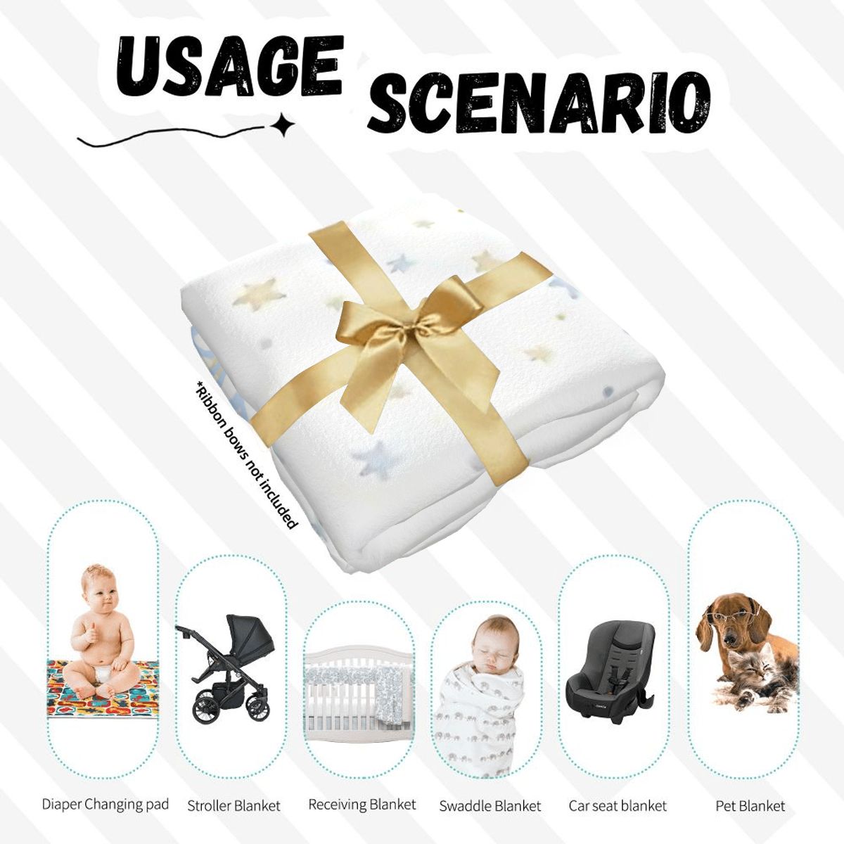 Personalised Baby Swaddle & Beanie Set - Star