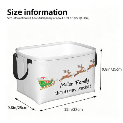 Personalised Christmas Storage Basket - Santa Sleigh