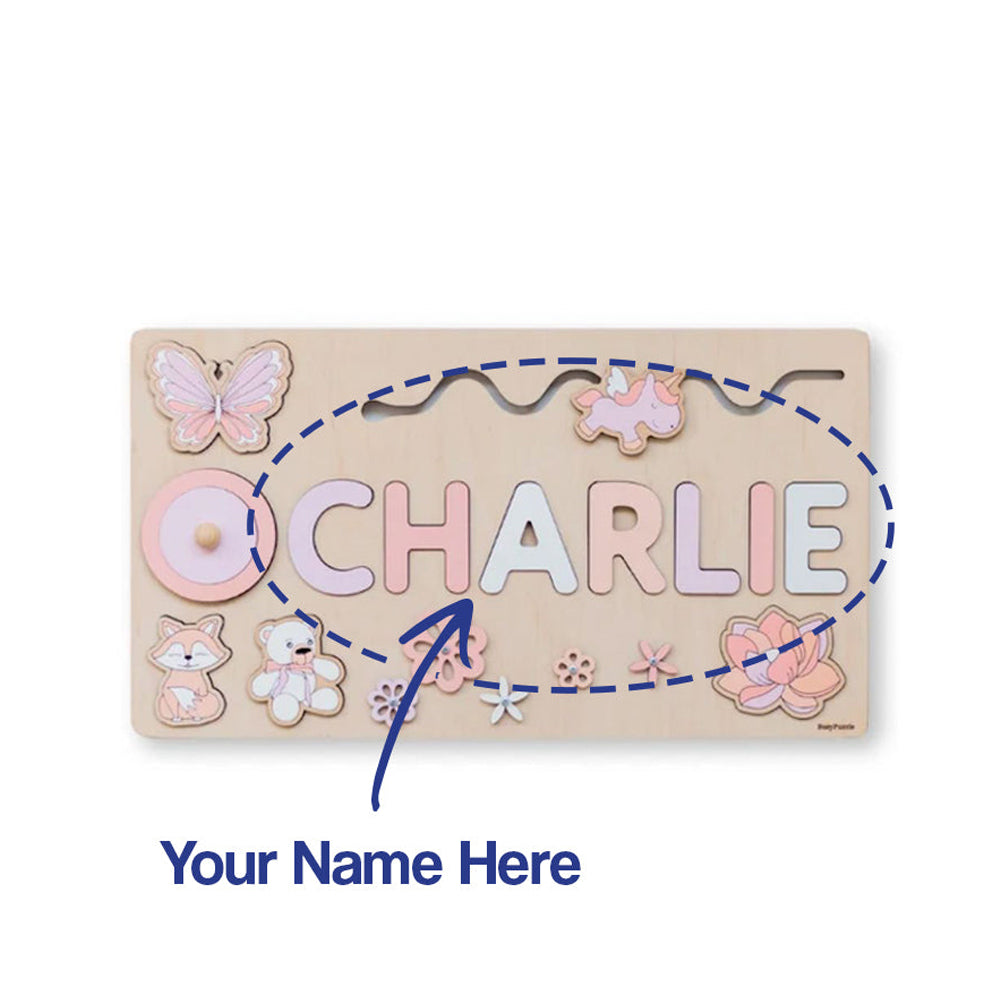 Personalised Montessori Wooden Name Board