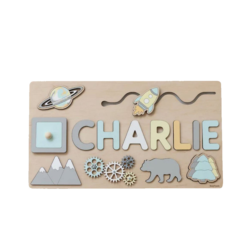 Personalised Montessori Wooden Name Board