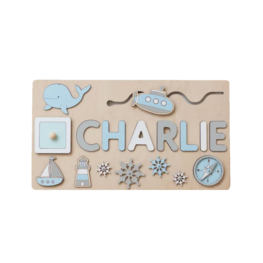 Personalised Montessori Wooden Name Board