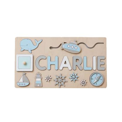 Personalised Montessori Wooden Name Board