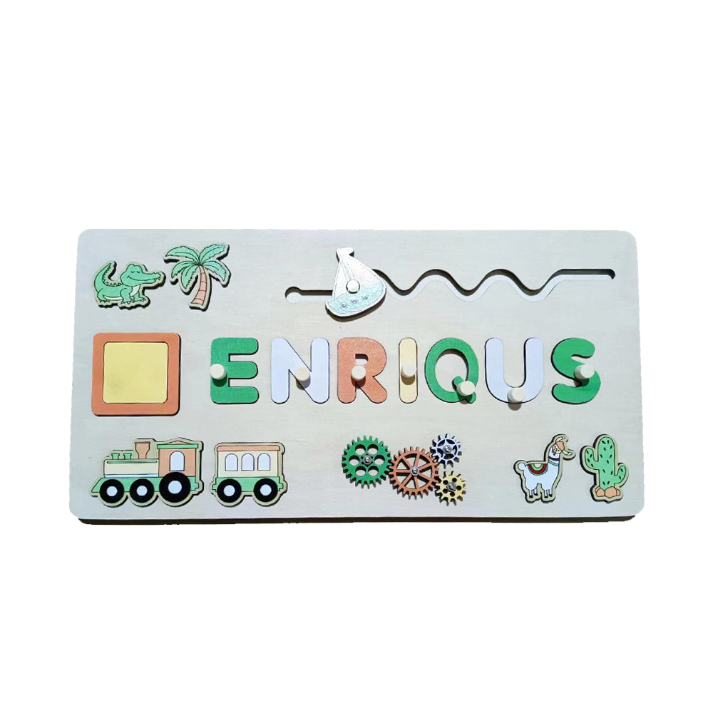Personalised Montessori Wooden Name Board