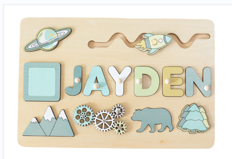 Personalised Montessori Wooden Name Board