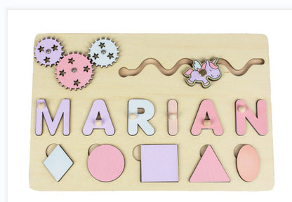 Personalised Montessori Wooden Name Board