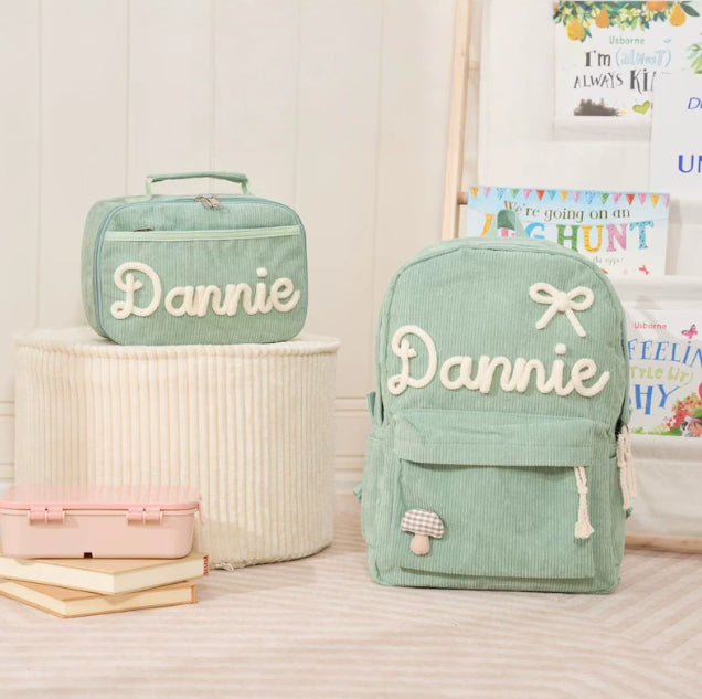 Personalised Embroidered Kids Backpack and Lunch Bag Set