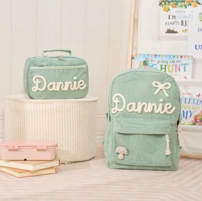 Personalised Embroidered Kids Backpack and Lunch Bag Set