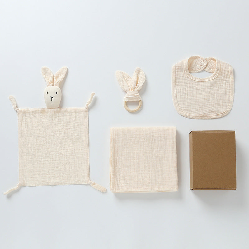 4-Piece Personalised Newborn Gift Set – Muslin Cotton Essentials