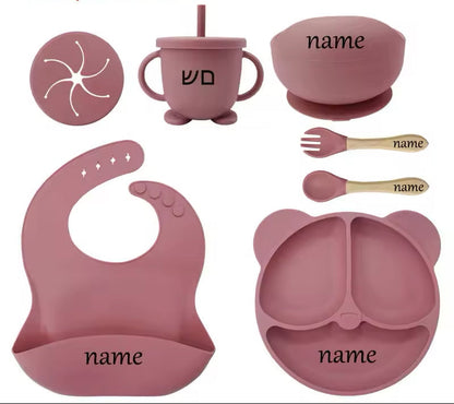 Personalised Silicone Bibs and Baby Feeding Set