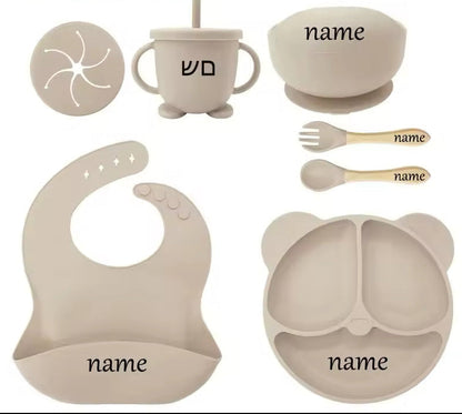 Personalised Silicone Bibs and Baby Feeding Set