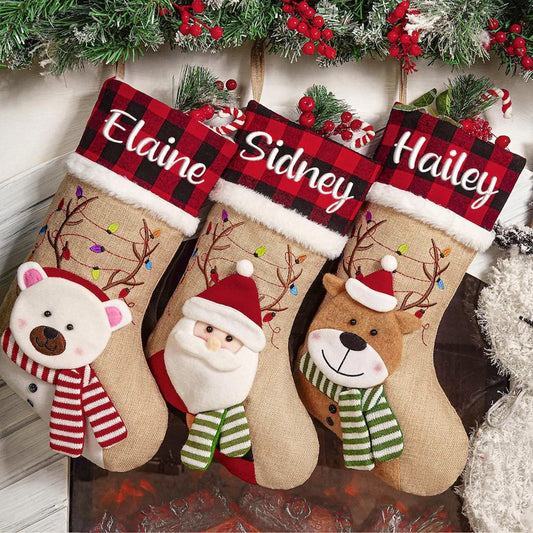 Personalised Christmas Stocking | Embroidered Name Stocking