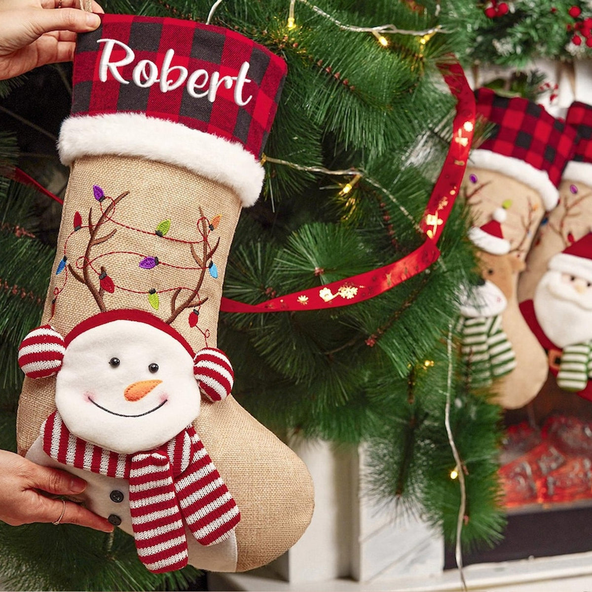 Personalised Christmas Stocking | Embroidered Name Stocking