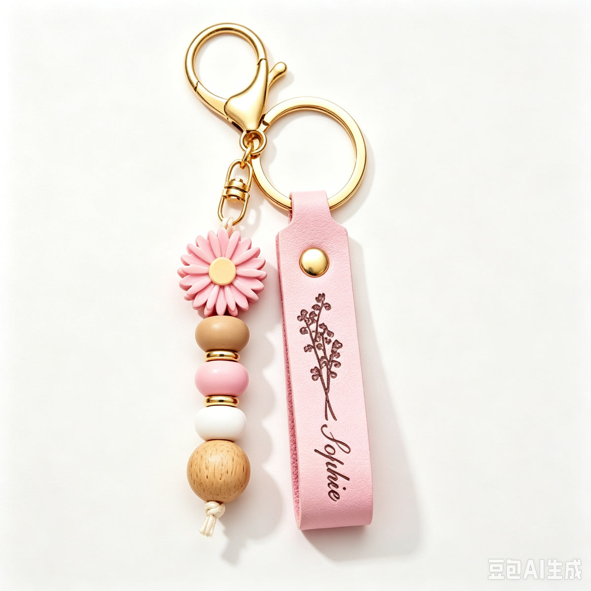 Personalised Daisy Keychain | Engraved Name Keyring