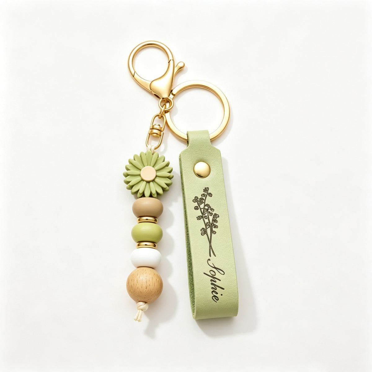 Personalised Daisy Keychain | Engraved Name Keyring