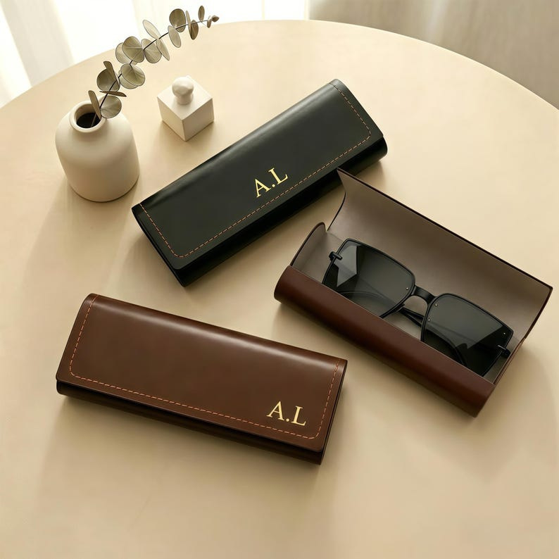 Personalised Leather Glasses Case