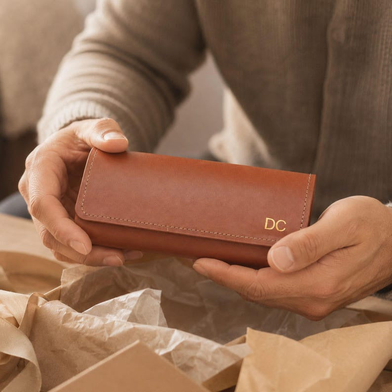 Personalised Leather Glasses Case